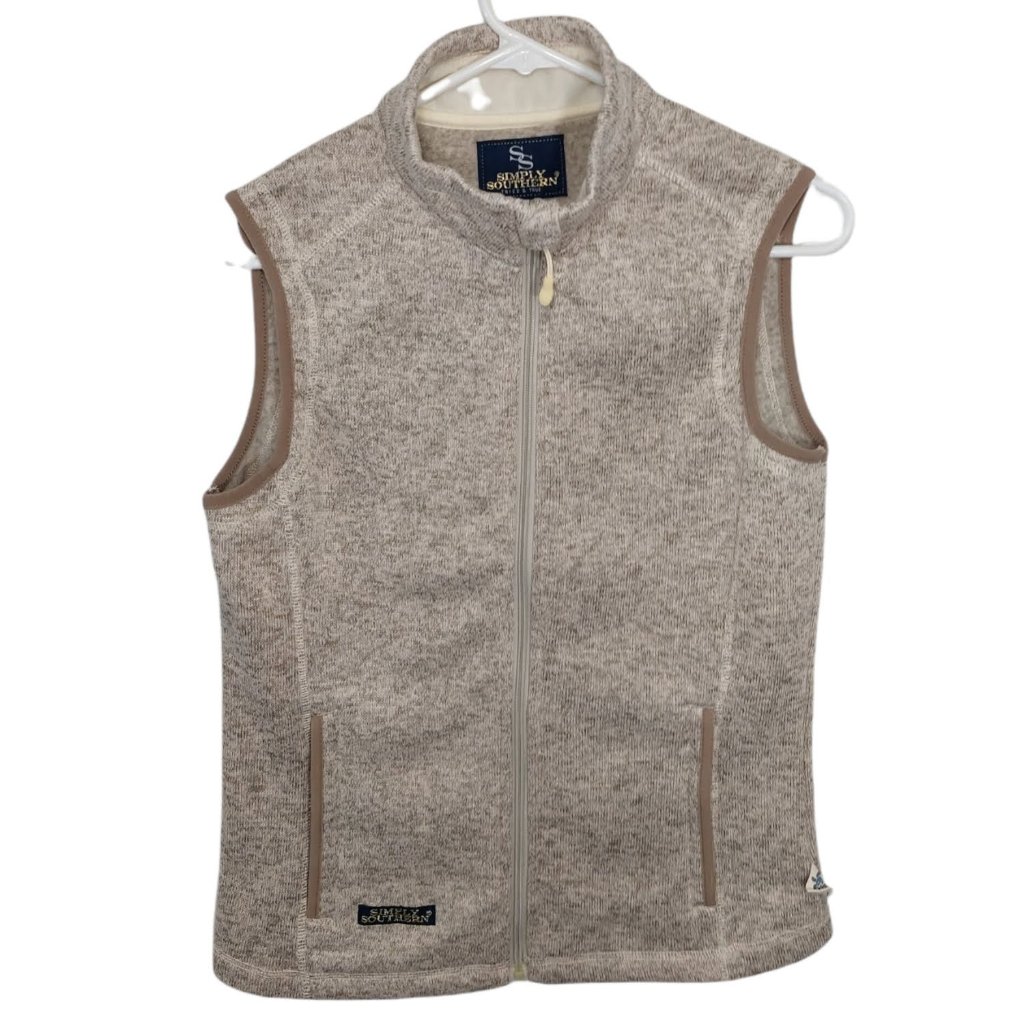 Simply Southern Tried & True Full Zip Sleeveless Vest Women's Size S
